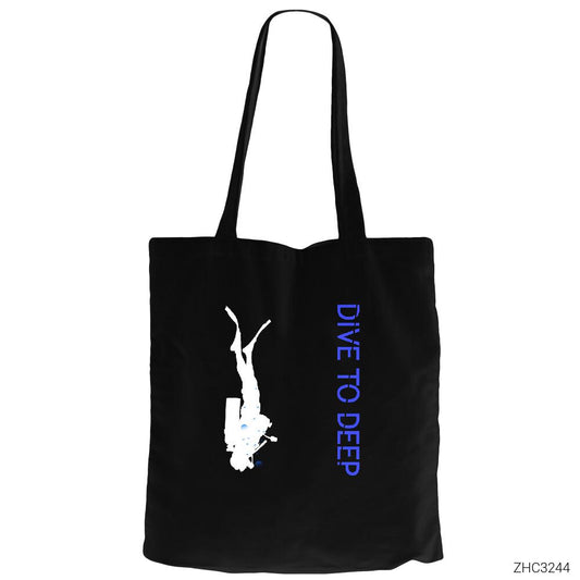 Dalgıç Dive to Deep Siyah Fermuarlı Bez Çanta Gabardin