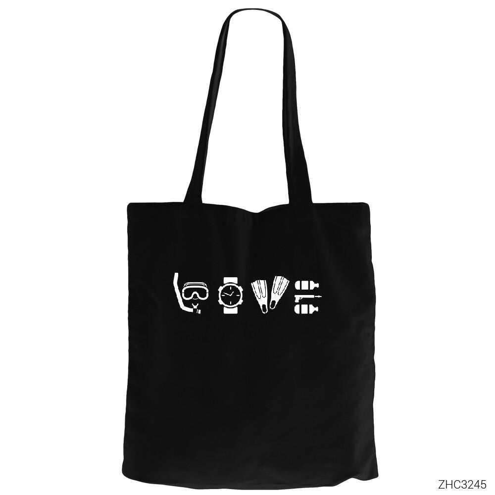 Dalgıç Diver Tools Siyah Fermuarlı Bez Çanta Gabardin