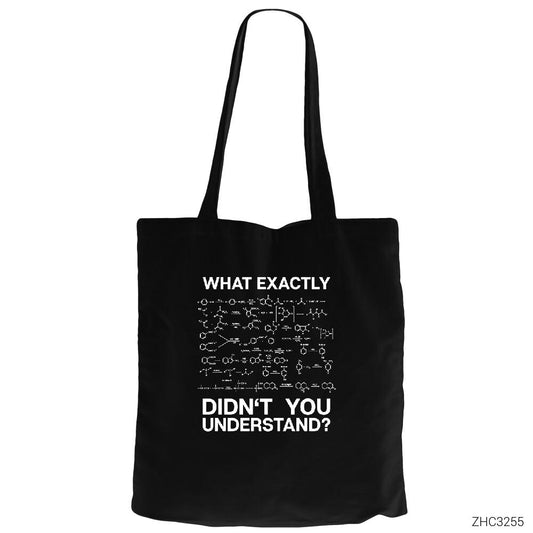 Kimyager Çözelti Siyah Fermuarlı Bez Çanta Gabardin