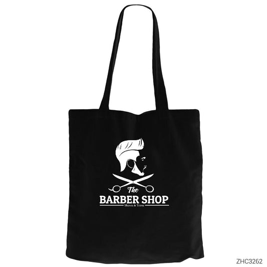 The Barber Shop Siyah Fermuarlı Bez Çanta Gabardin
