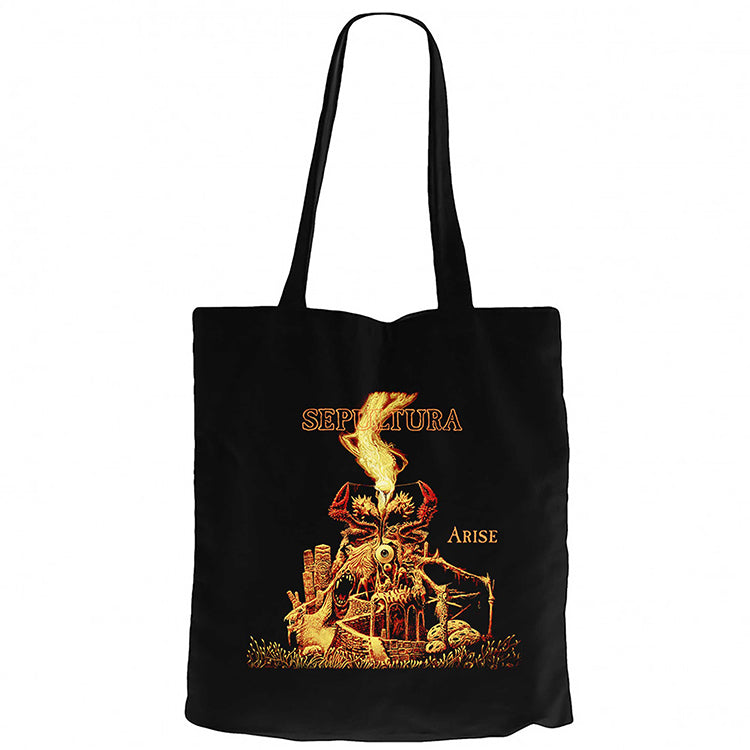 Sepultura Arise Siyah Fermuarlı Bez Çanta Gabardin