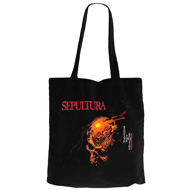 Sepultura Beneath the Remains Siyah Fermuarlı Bez Çanta Gabardin