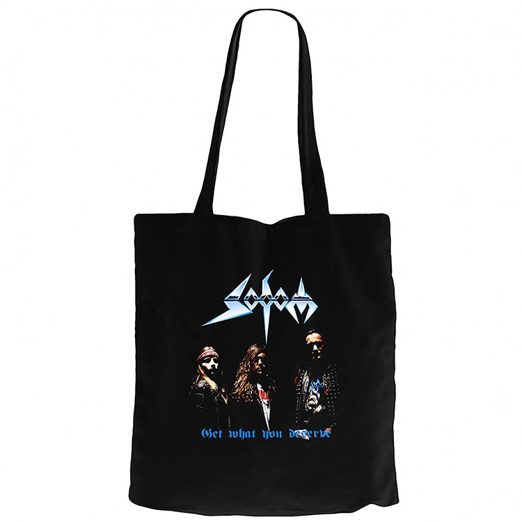Sodom Get What You Deserve Siyah Fermuarlı Bez Çanta Gabardin