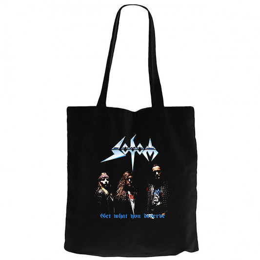 Sodom Get What You Deserve Siyah Fermuarlı Bez Çanta Gabardin