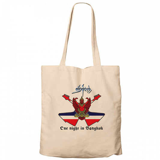 Sodom One Night in Bangkok Krem Fermuarlı Bez Çanta Gabardin