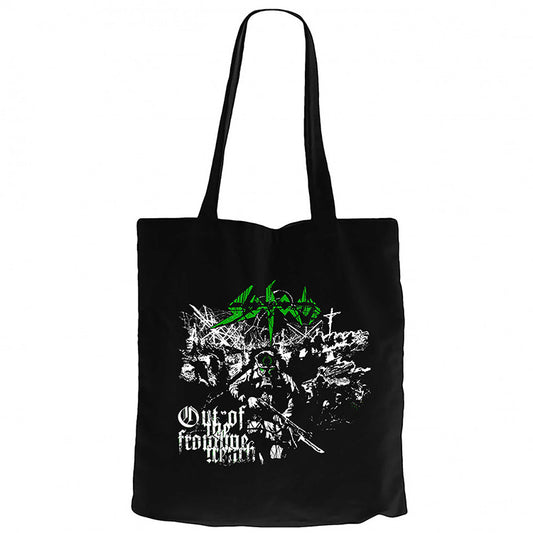 Sodom Out of The Frontline Trench Siyah Fermuarlı Bez Çanta Gabardin