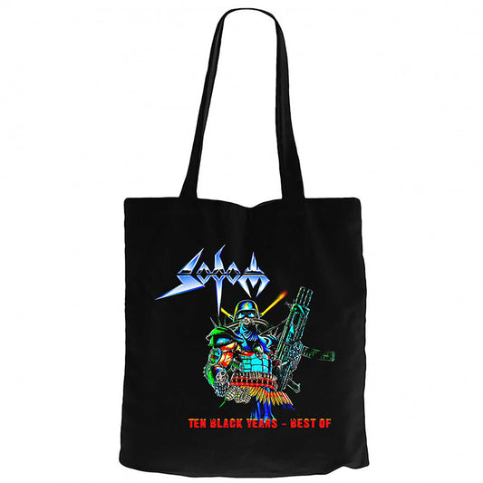 Sodom Ten Black Years Siyah Fermuarlı Bez Çanta Gabardin