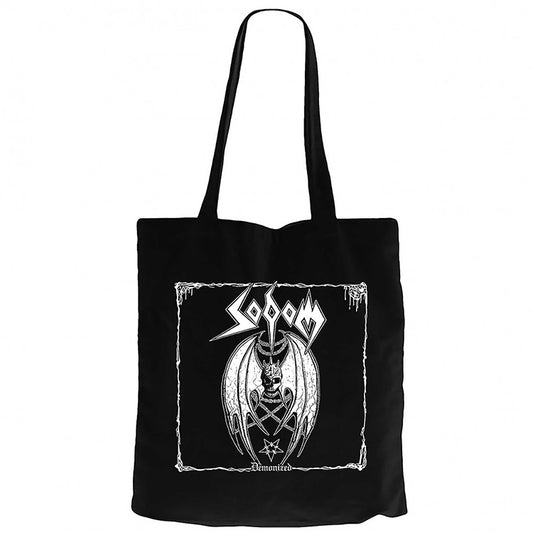 Sodom Demonized 2 Siyah Fermuarlı Bez Çanta Gabardin