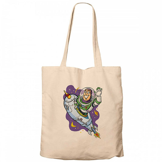 Lightyear Cartoon Krem Fermuarlı Bez Çanta Gabardin