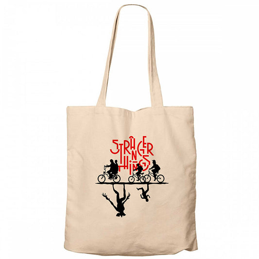 Stranger Things Shadow Krem Fermuarlı Bez Çanta Gabardin