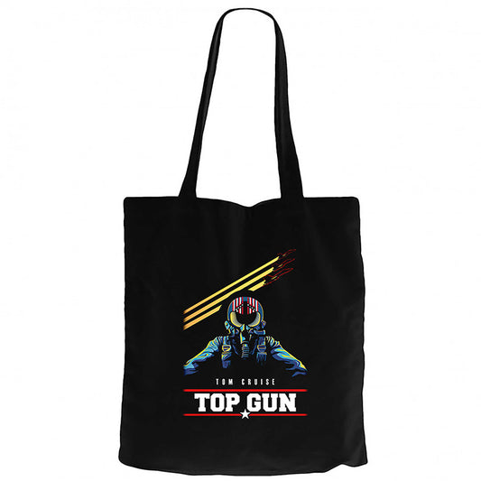 Top Gun Tom Cruise Siyah Fermuarlı Bez Çanta Gabardin