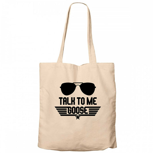 Top Gun Talk To Me Krem Fermuarlı Bez Çanta Gabardin