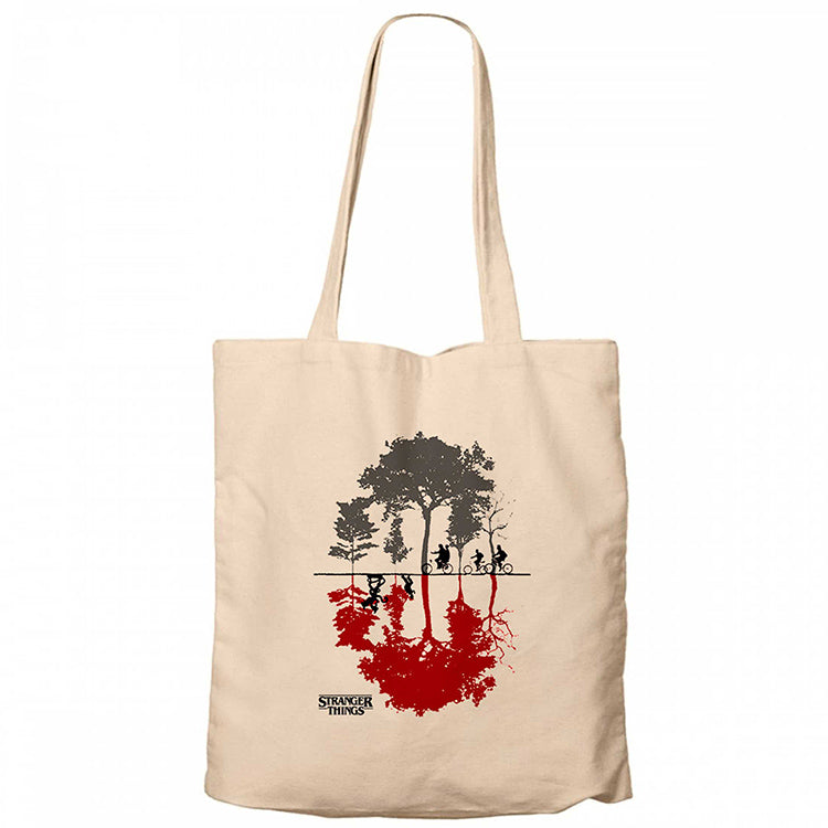 Stranger Things Tree Krem Fermuarlı Bez Çanta Gabardin