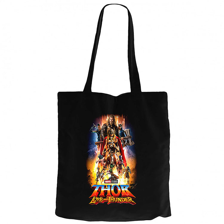 Thor Aşk ve Gök Gürültüsü Ekip Siyah Fermuarlı Bez Çanta Gabardin