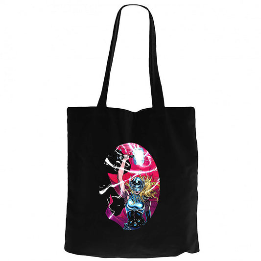 Thor Love And Thunder Jane Foster Siyah Fermuarlı Bez Çanta Gabardin