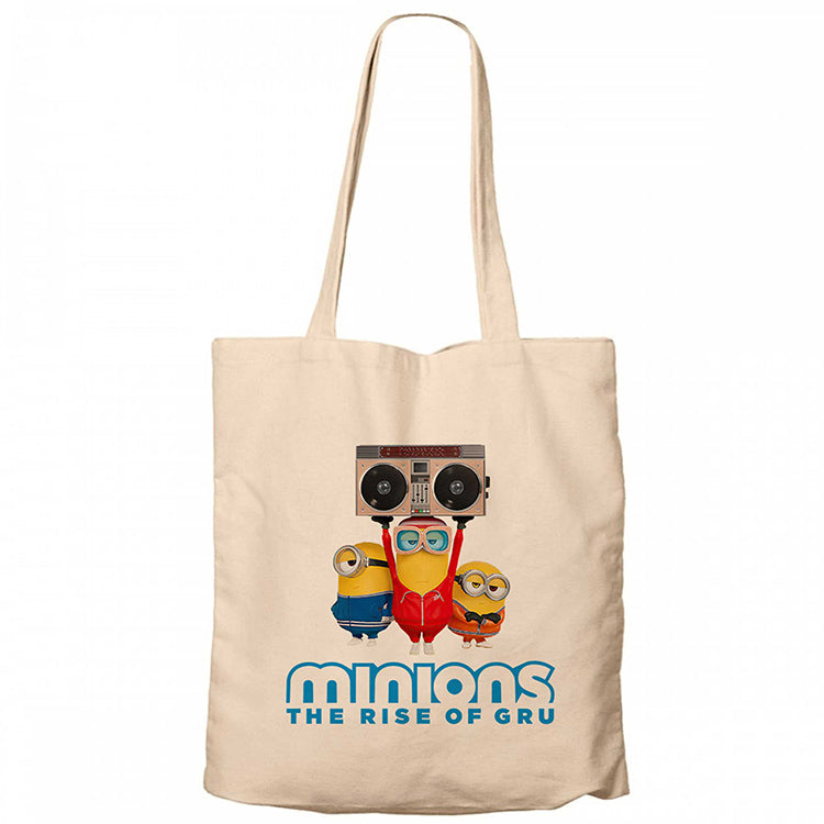 Minions The Rıse Of Gru Krem Fermuarlı Bez Çanta Gabardin