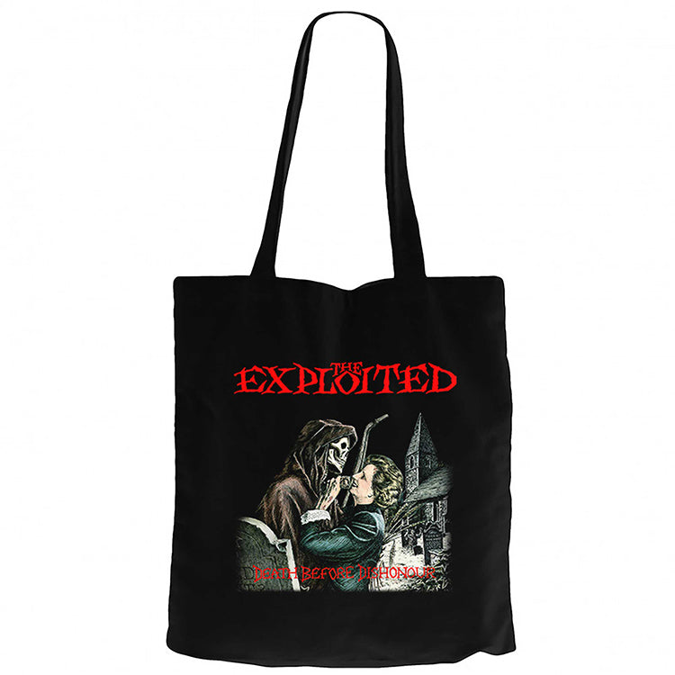 The Exploited Death Before Siyah Fermuarlı Bez Çanta Gabardin