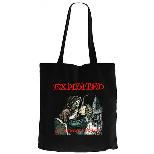 The Exploited Death Before Siyah Fermuarlı Bez Çanta Gabardin