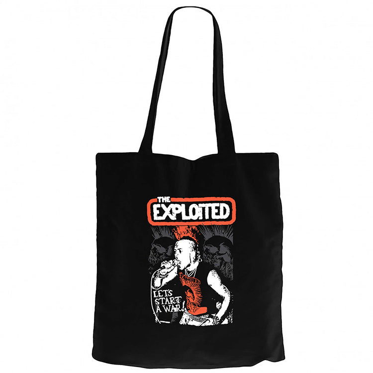 The Exploited on Stage Siyah Fermuarlı Bez Çanta Gabardin