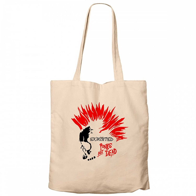 The Exploited Not Dead Punks Krem Fermuarlı Bez Çanta Gabardin