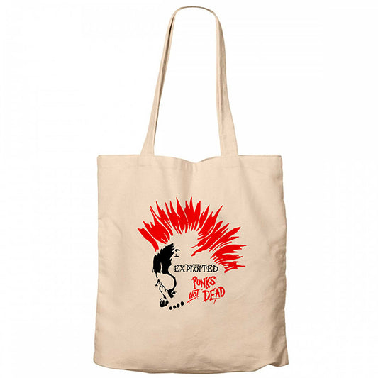 The Exploited Not Dead Punks Krem Fermuarlı Bez Çanta Gabardin