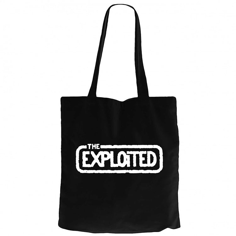 The Exploited Logo Siyah Fermuarlı Bez Çanta Gabardin