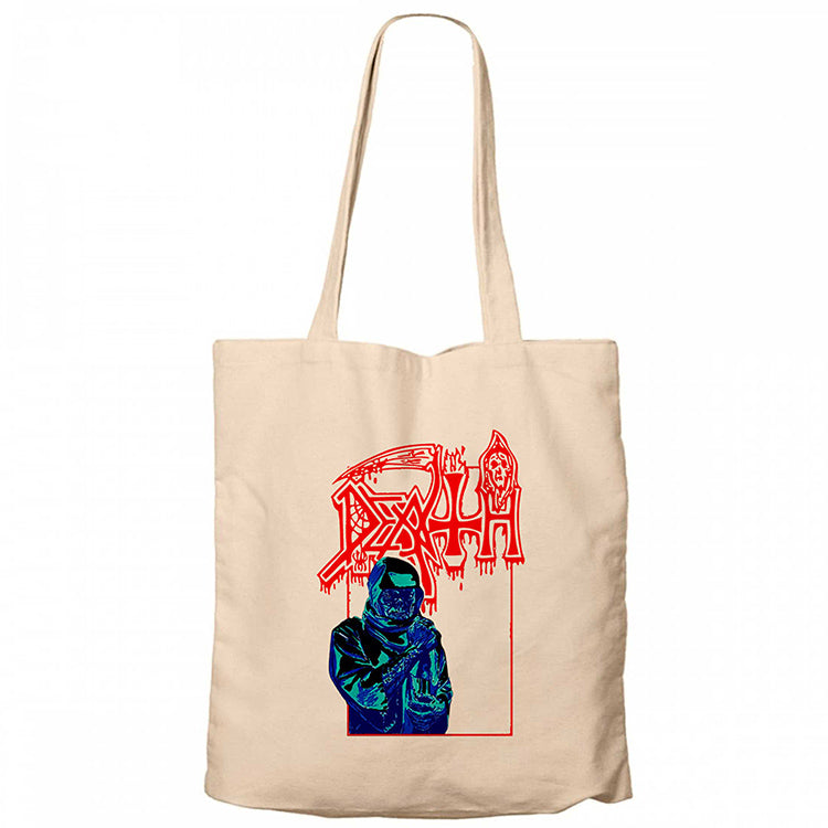 Death Lepros Krem Fermuarlı Bez Çanta Gabardin