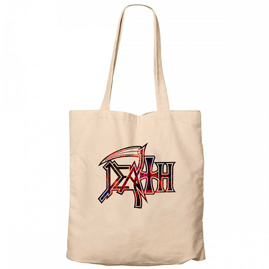 Death Rainbow Krem Fermuarlı Bez Çanta Gabardin