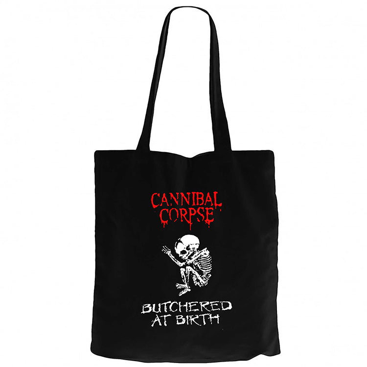 Cannibal Corpse Butchered At Birth Siyah Fermuarlı Bez Çanta Gabardin