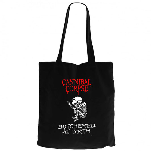 Cannibal Corpse Butchered At Birth Siyah Fermuarlı Bez Çanta Gabardin