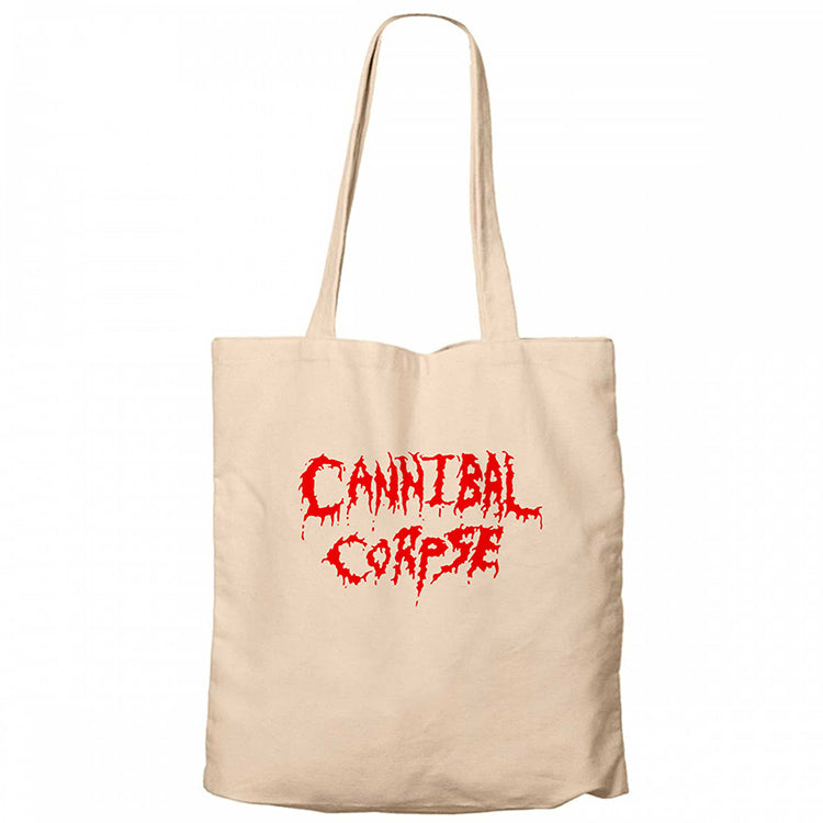 Cannibal Corpse Logo Krem Fermuarlı Bez Çanta Gabardin