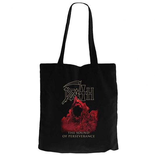 Death The Sound of Perseverance Siyah Fermuarlı Bez Çanta Gabardin