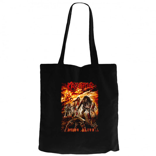Kreator Dying Alive Siyah Fermuarlı Bez Çanta Gabardin