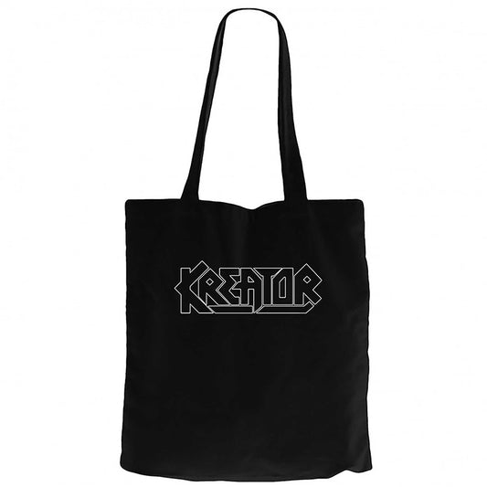 Kreator Logo Siyah Fermuarlı Bez Çanta Gabardin