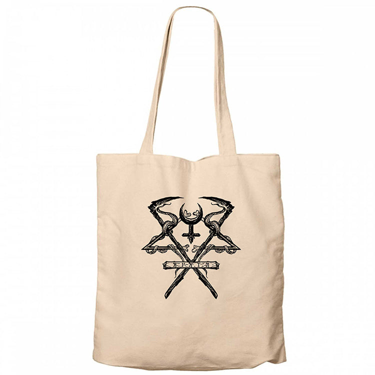 Lorna Shore Logo Krem Fermuarlı Bez Çanta Gabardin