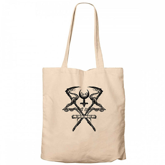 Lorna Shore Logo Krem Fermuarlı Bez Çanta Gabardin