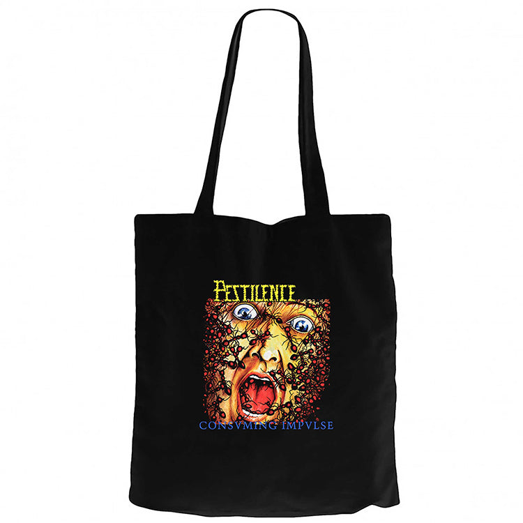 Pestilence Consuming Siyah Fermuarlı Bez Çanta Gabardin