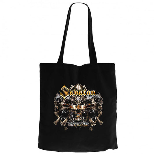 Sabaton Metalizer Siyah Fermuarlı Bez Çanta Gabardin