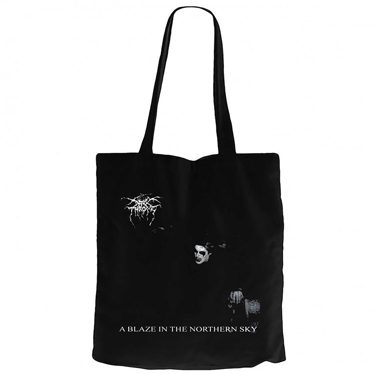 Darkthrone A Blaze in the Northern Sky Siyah Fermuarlı Bez Çanta Gabardin