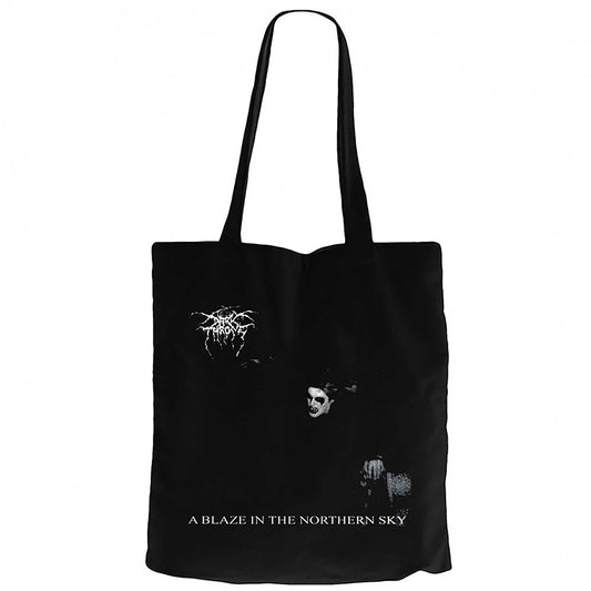 Darkthrone A Blaze in the Northern Sky Siyah Fermuarlı Bez Çanta Gabardin