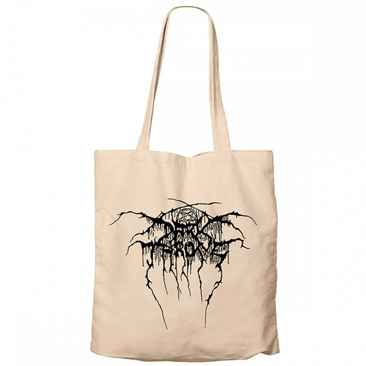 Darkthrone Logo 2 Krem Fermuarlı Bez Çanta Gabardin