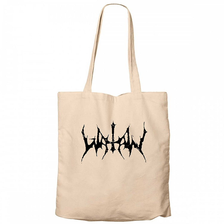 Watain Logo Krem Fermuarlı Bez Çanta Gabardin