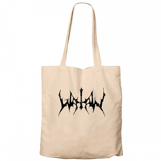 Watain Logo Krem Fermuarlı Bez Çanta Gabardin