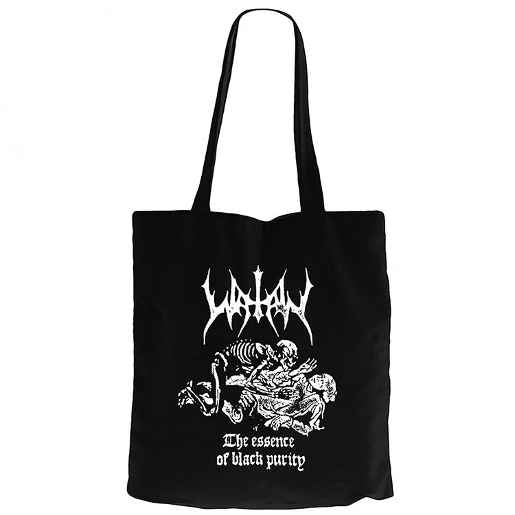 Watain The Essence Of Black Purity Siyah Fermuarlı Bez Çanta Gabardin