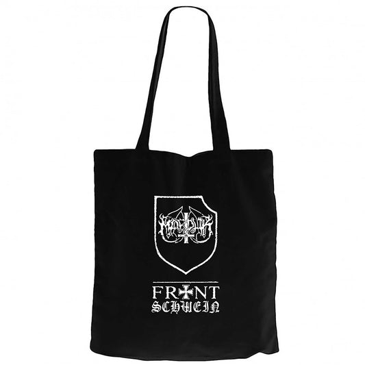 Marduk Schwein Siyah Fermuarlı Bez Çanta Gabardin