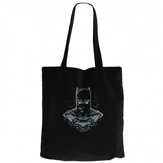 Batman Head Siyah Fermuarlı Bez Çanta Gabardin