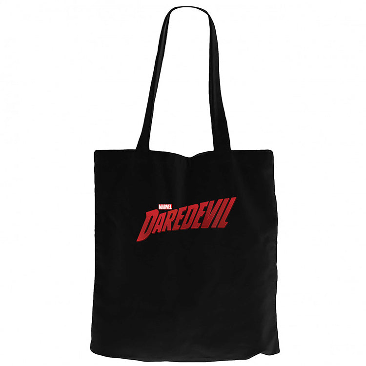 DareDevil Logo Siyah Fermuarlı Bez Çanta Gabardin