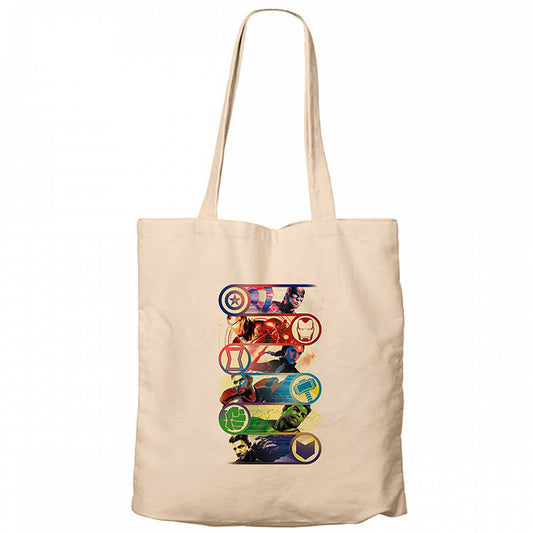 Marvel Heroes Krem Fermuarlı Bez Çanta Gabardin