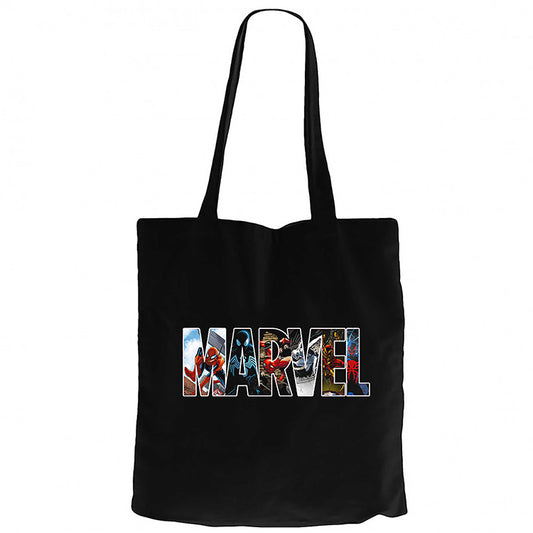 Marvel Spiderman in Post Siyah Fermuarlı Bez Çanta Gabardin