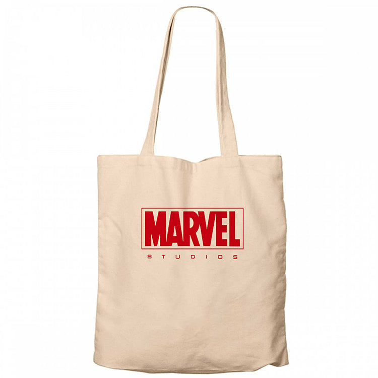 Studios Logo Krem Fermuarlı Bez Çanta Gabardin